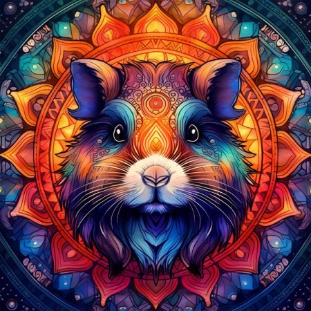 Samt-Panel Mandala Meerschweinchen