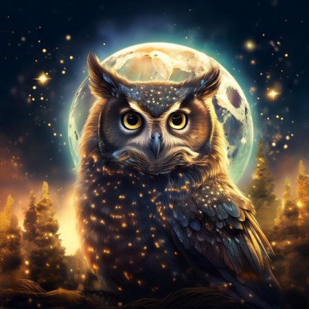 Velour Panel Mondbild Uhu