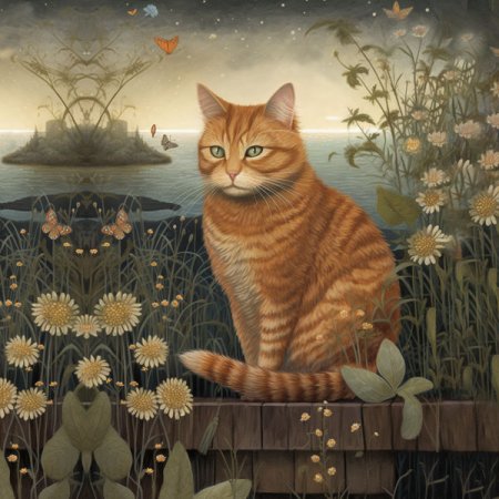 Samt-Panel rot getigerte Katze