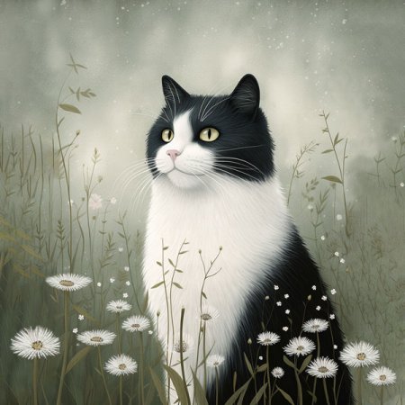 Samt-Panel Katze "schwarz weiß"