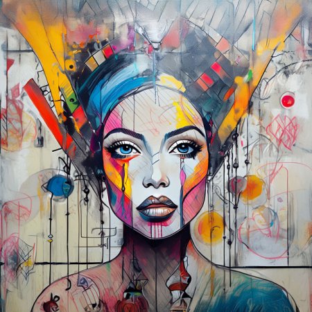 Samt-Panel Frau "Modern Art 4"