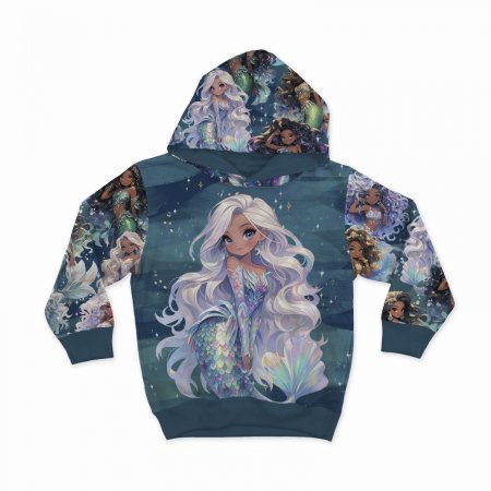 Preview: French Terry Panel Glamour Meerjungfrau "moonlight"