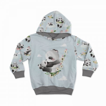 Preview: French Terry Panel Panda Mama