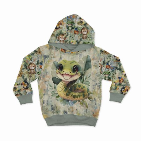 Preview: French Terry Panel "Tropical" Schlange