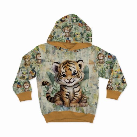 Preview: French Terry Panel "Tropical" Tiger