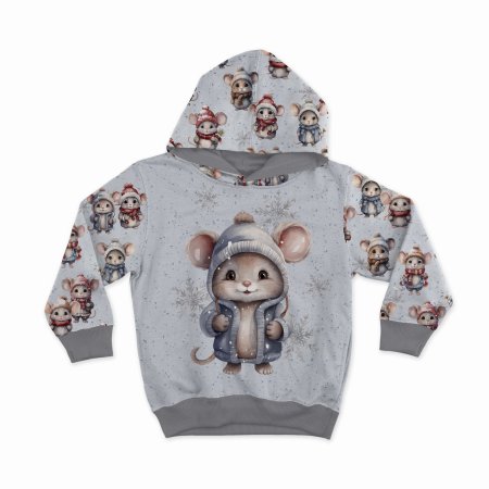 Preview: French Terry "Winter Mäuse"