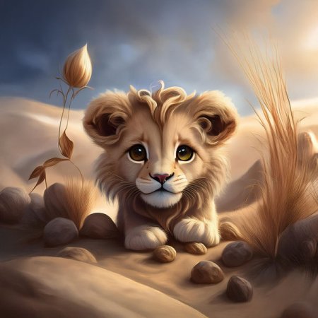 Velour Panel "Afrika" Löwe