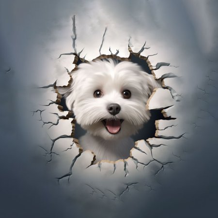 Velour Panel "durch die Wand" Malteser