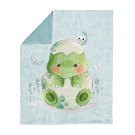 Baumwoll - Panel L Dino Baby grün