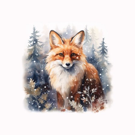 Samt-Panel Winter Fuchs 2