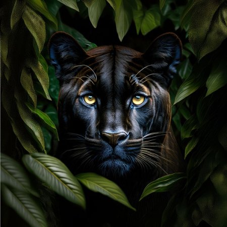 Velours-Panel "Jaguar" in Blätter