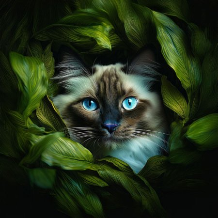 Velours-Panel "Ragdoll" in Blätter