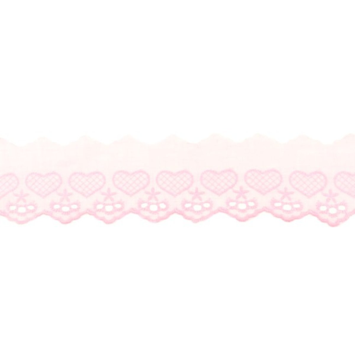 Baumwollspitze Herz 50 mm rosa