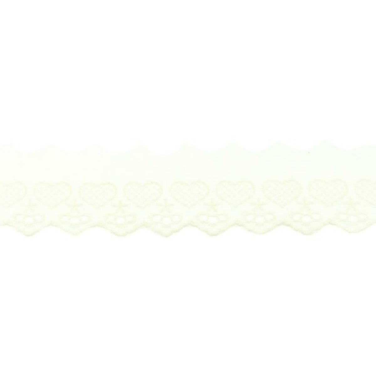 Baumwollspitze Herz 50 mm ivory elfenbein