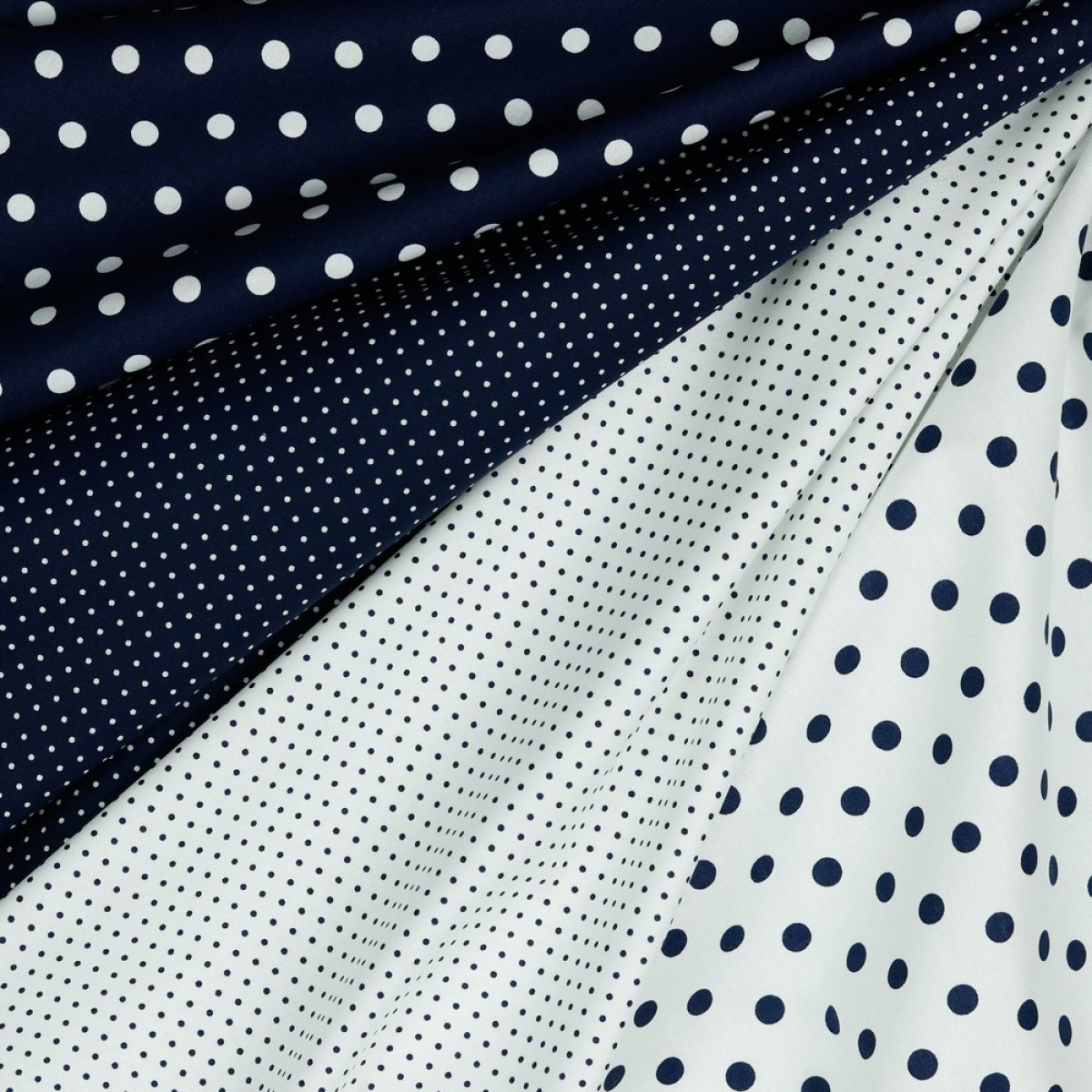 Baumwollstoff Petit Dots navy blau