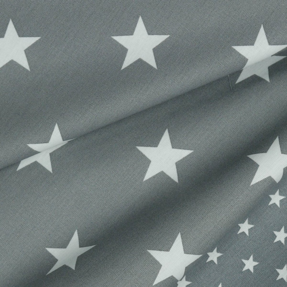 Baumwollstoff Stars Sterne auf grau - Poppy Design
