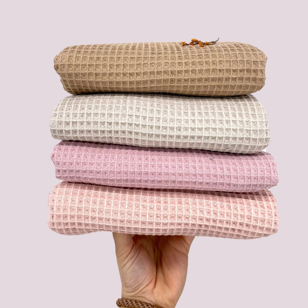 Waffelpiqué Uni blush