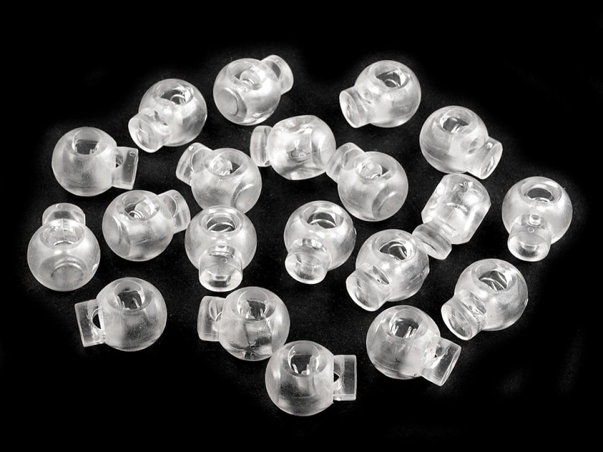 1 Loch Kordelstopper Rund - transparent