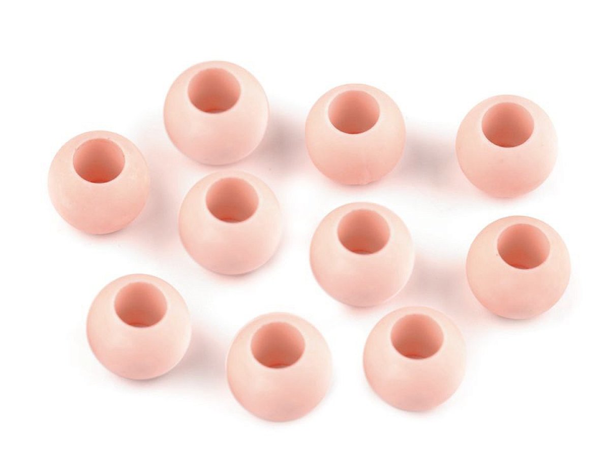 Großlochperle 10x12 mm matt rosa