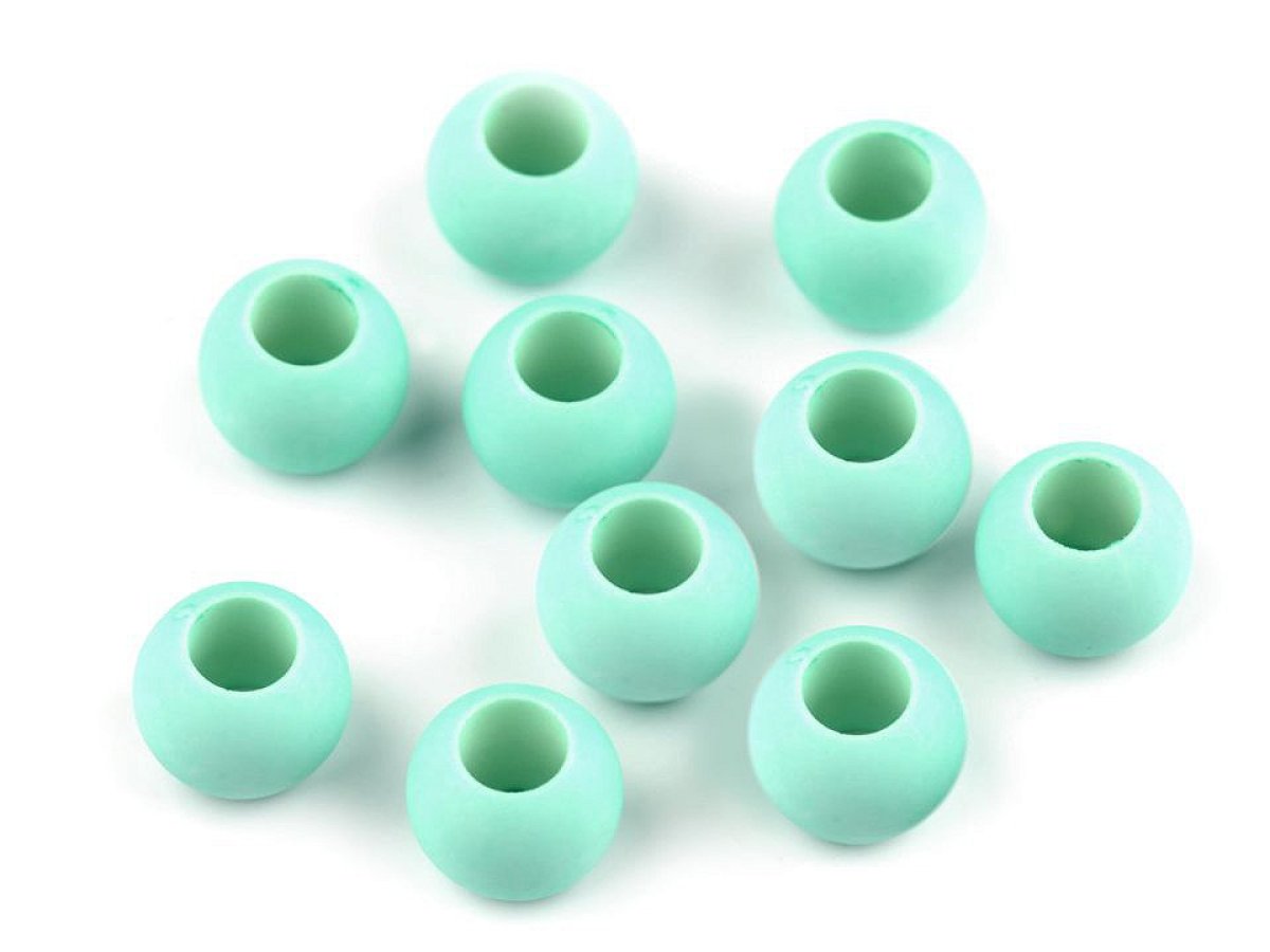 Großlochperle 10x12 mm matt mint