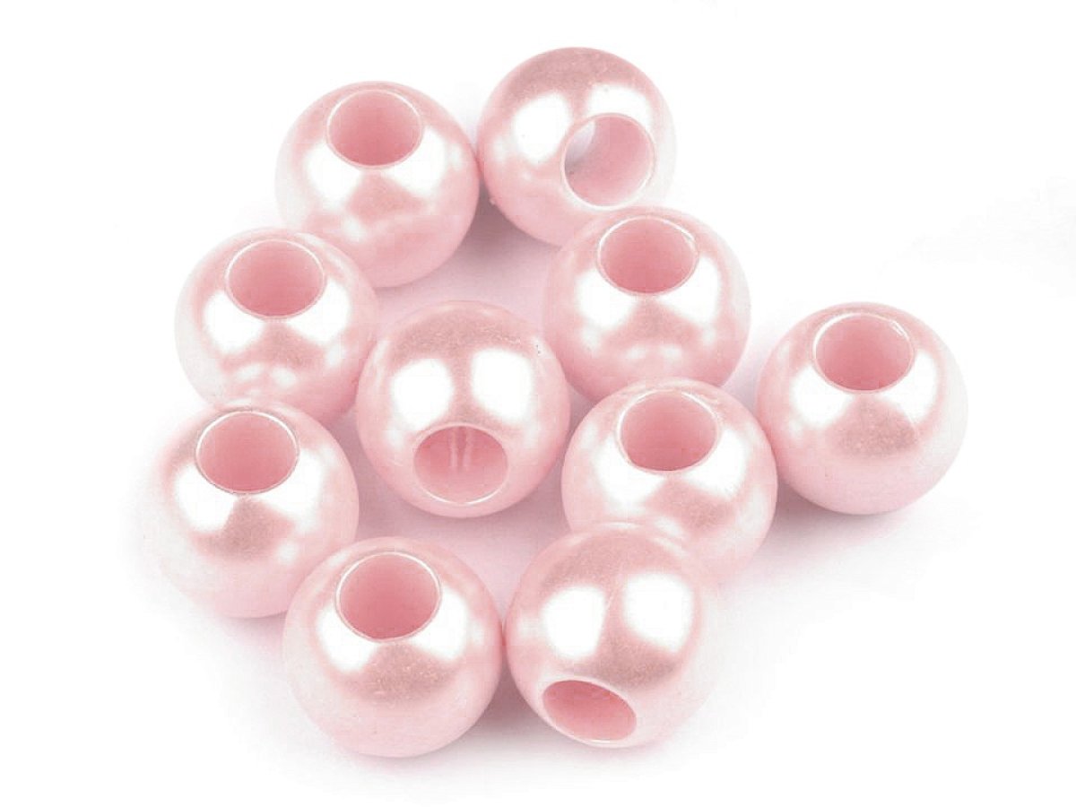 Großlochperle 11x15 mm glanz soft rosa