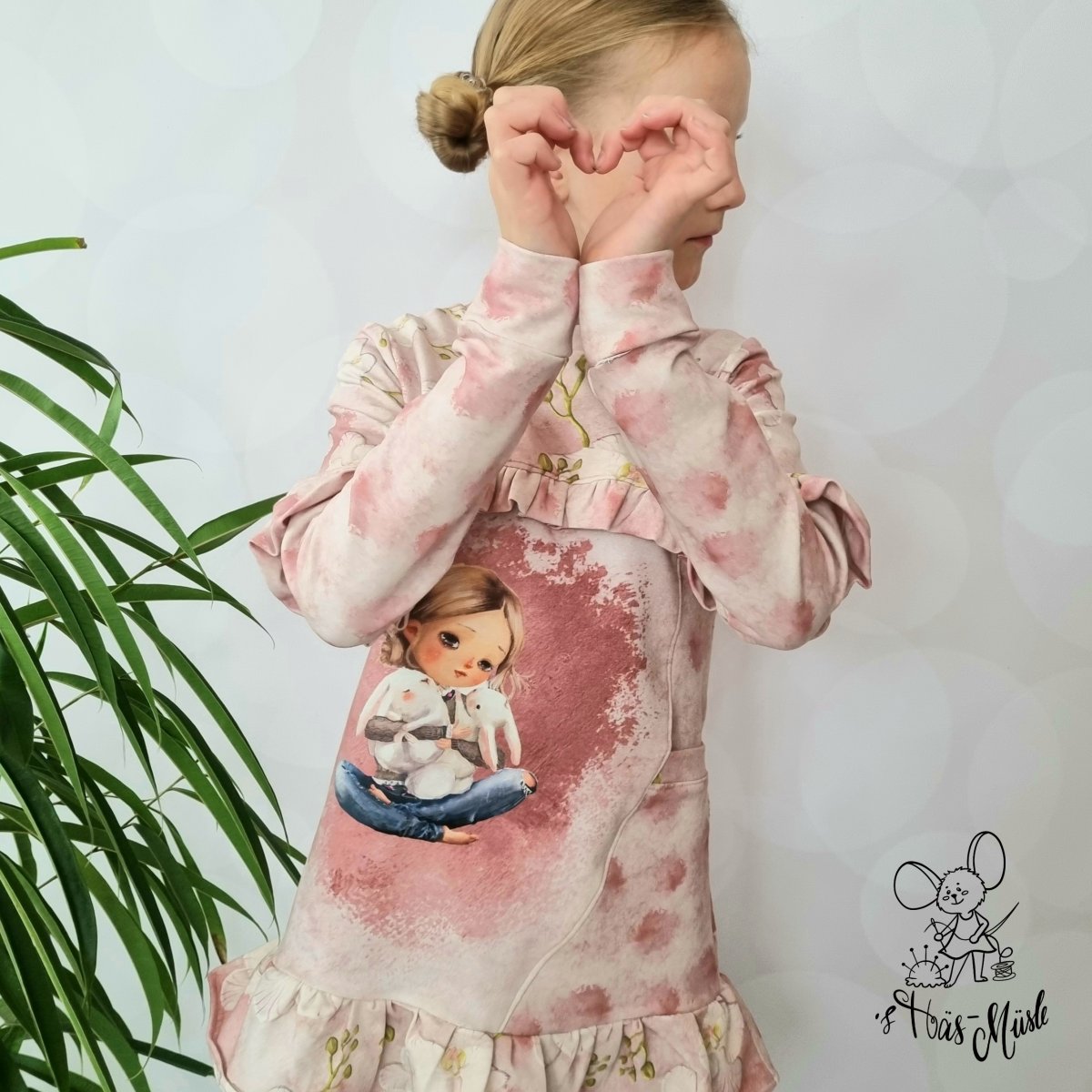 EP French Terry - Panel Mädchen mit Hase