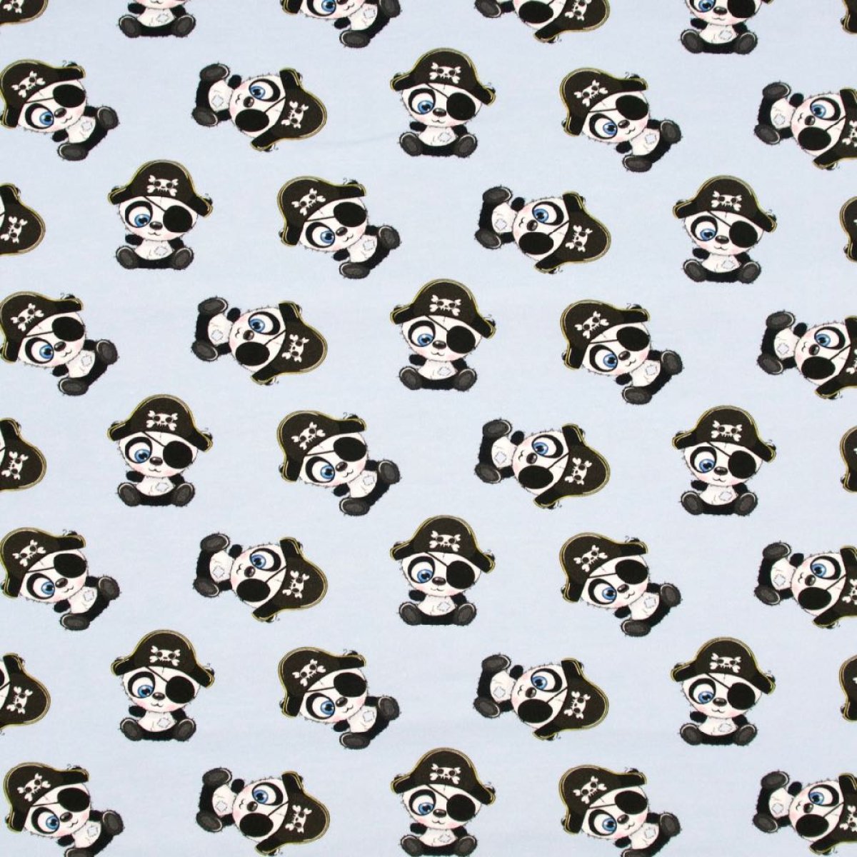 French Terry Piratenbär auf blau