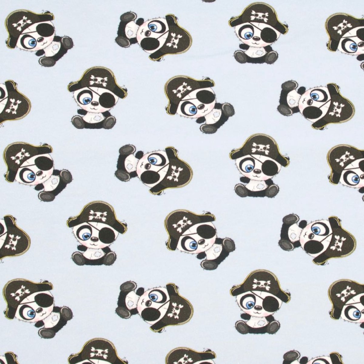 French Terry Piratenbär auf blau