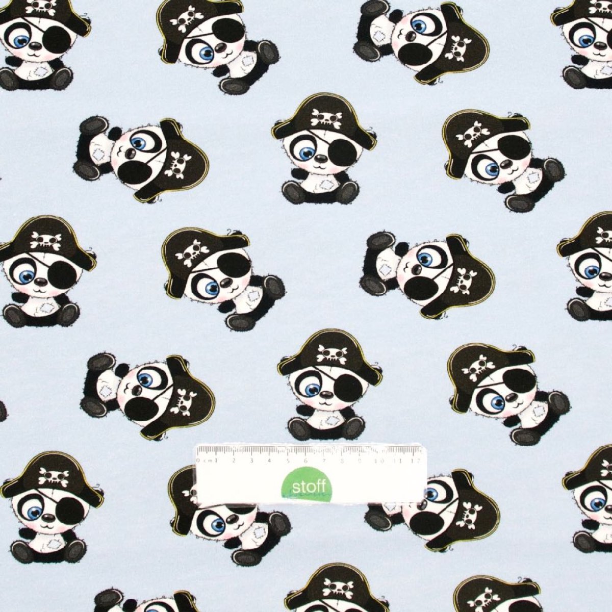 French Terry Piratenbär auf blau