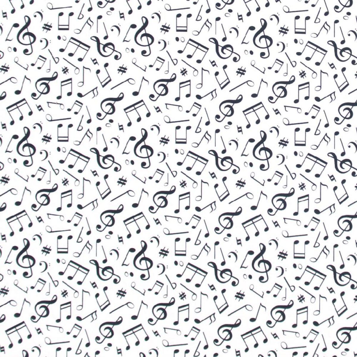 Eigenproduktion Baumwollstoff Musiknoten