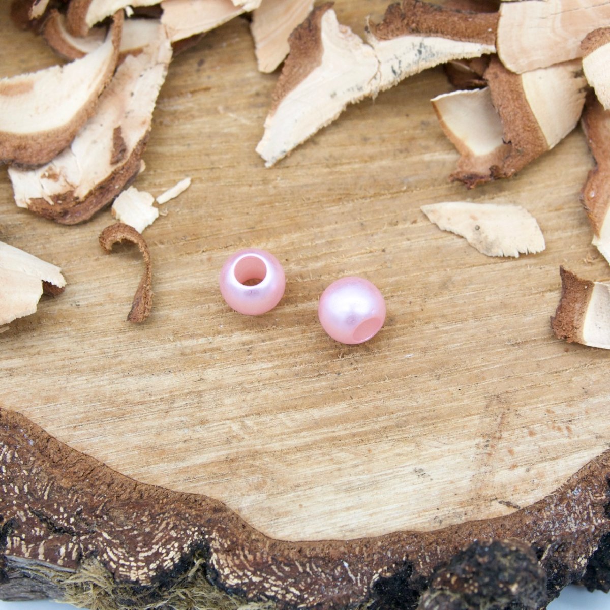 Großlochperle 11x15 mm glanz soft rosa