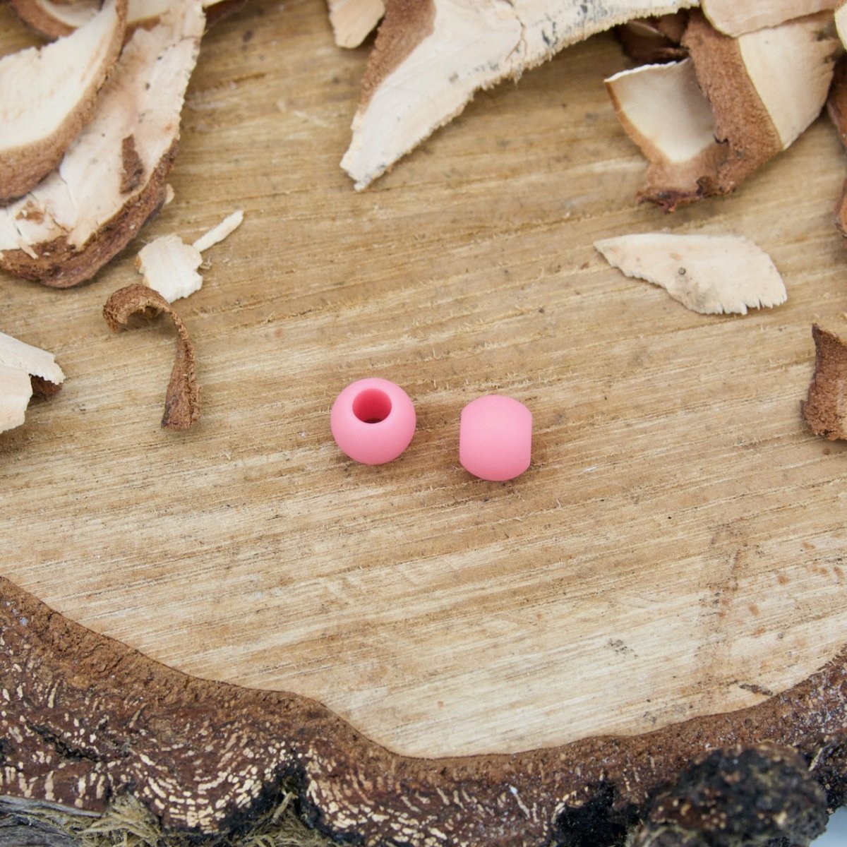 Großlochperle 10x12 mm matt pink