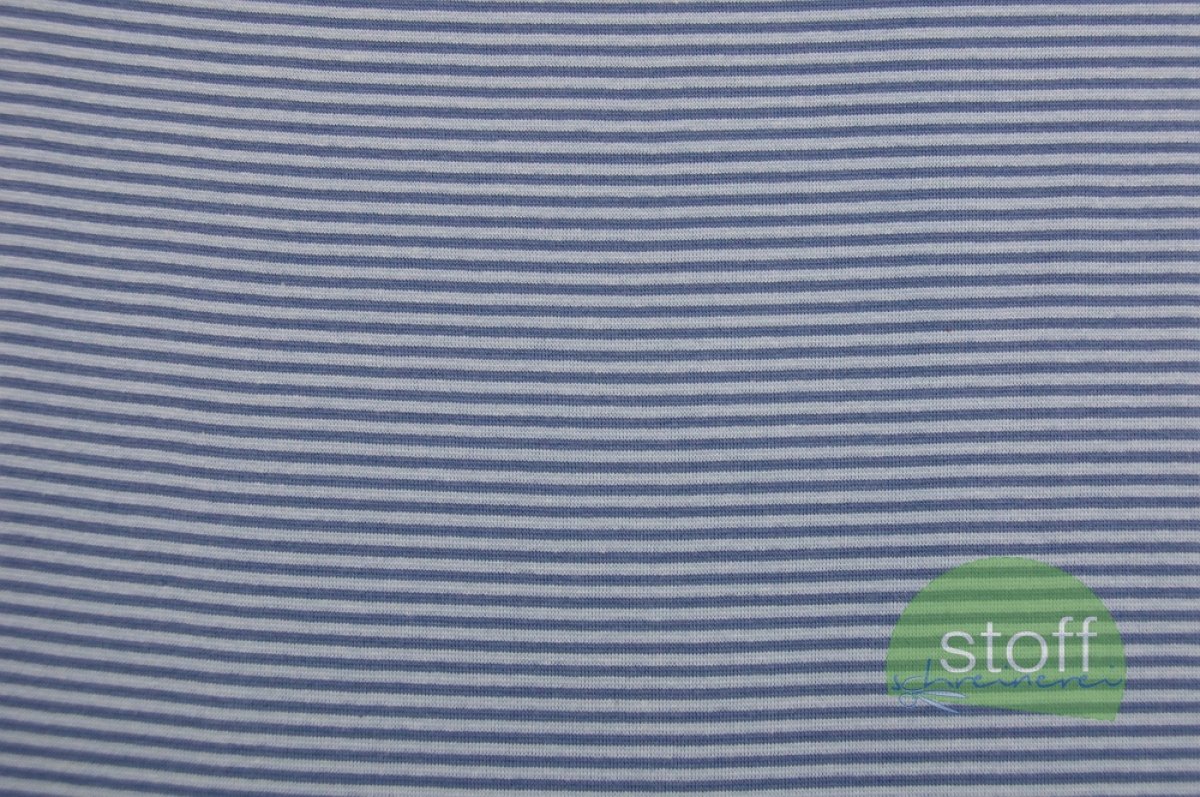 Bündchen Feinripp Streifen hellblau