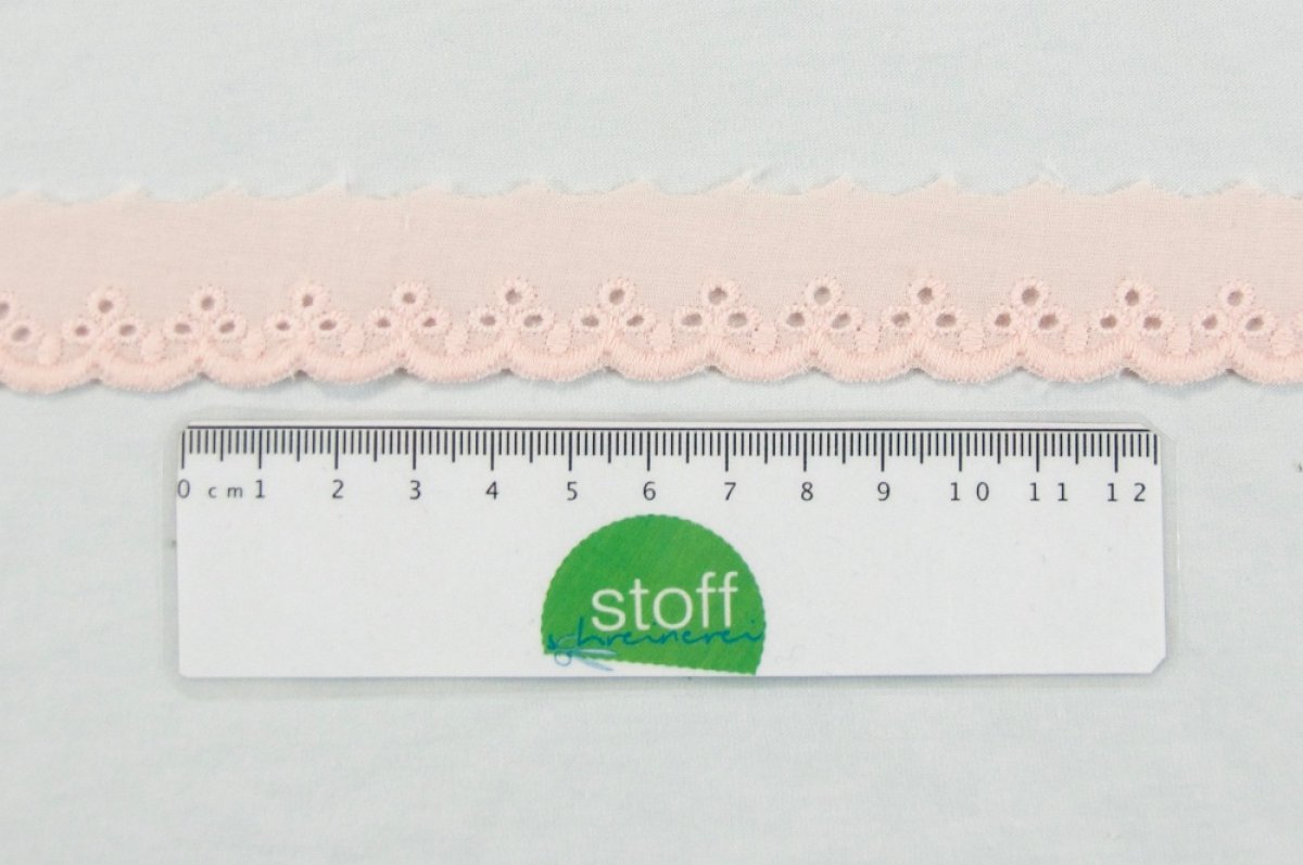 1m farbige Baumwollspitze 25mm Lachs