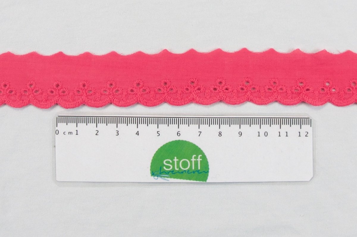 1m farbige Baumwollspitze 25mm Pink