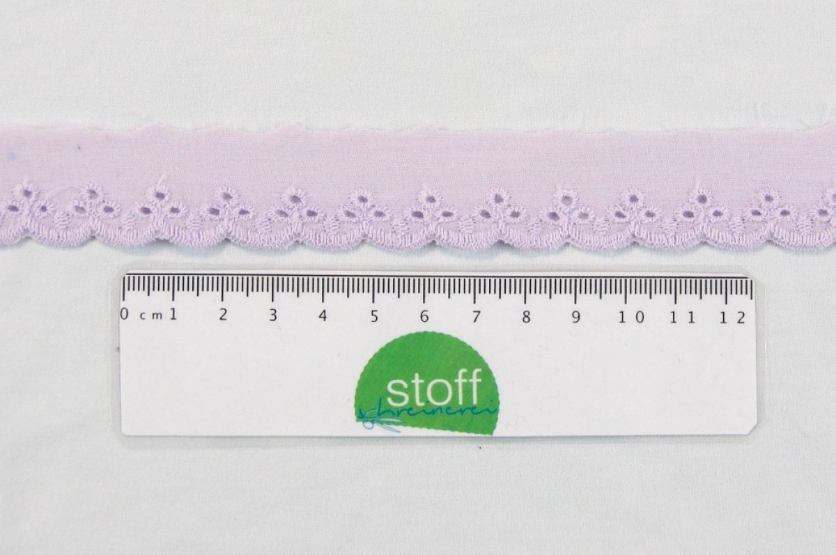 1m farbige Baumwollspitze 25mm flieder