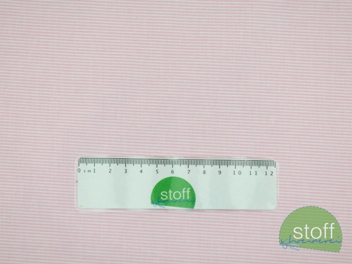 Baumwollstoff Streifen rosa weiß