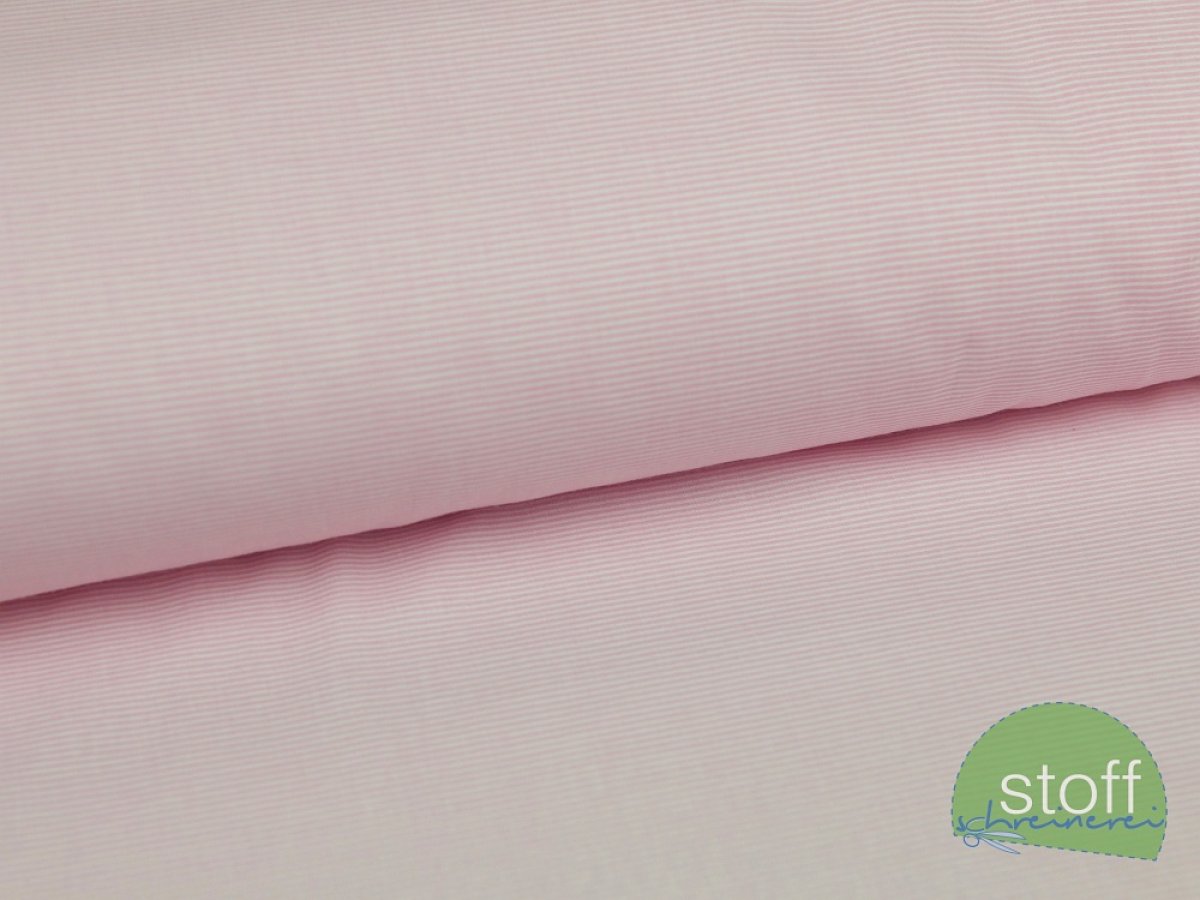 Baumwollstoff Streifen rosa weiß