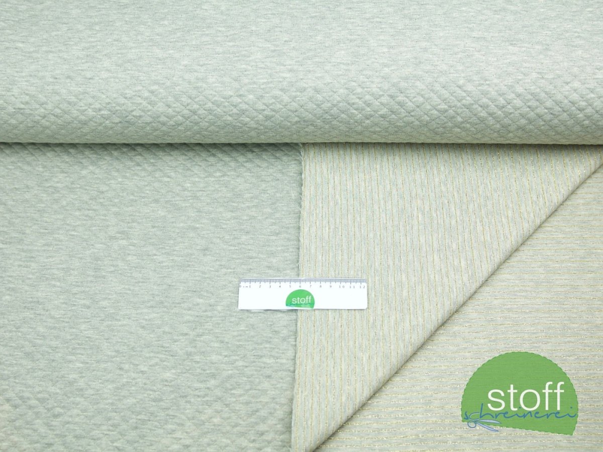 Stepper Doubleface Glitzer Stripes & Dots Grau