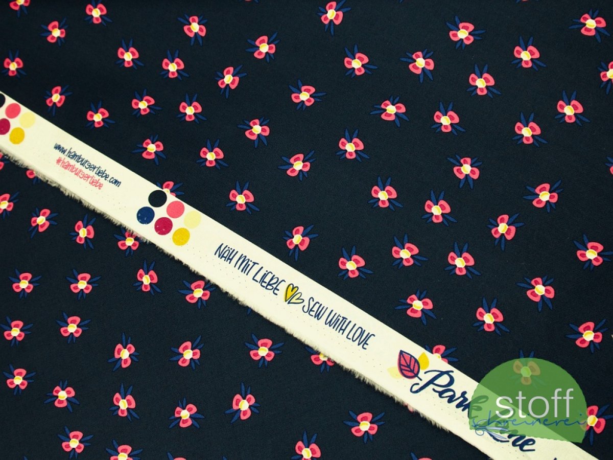 Baumwollstoff "Park Lane" Lilly Pond dunkelblau