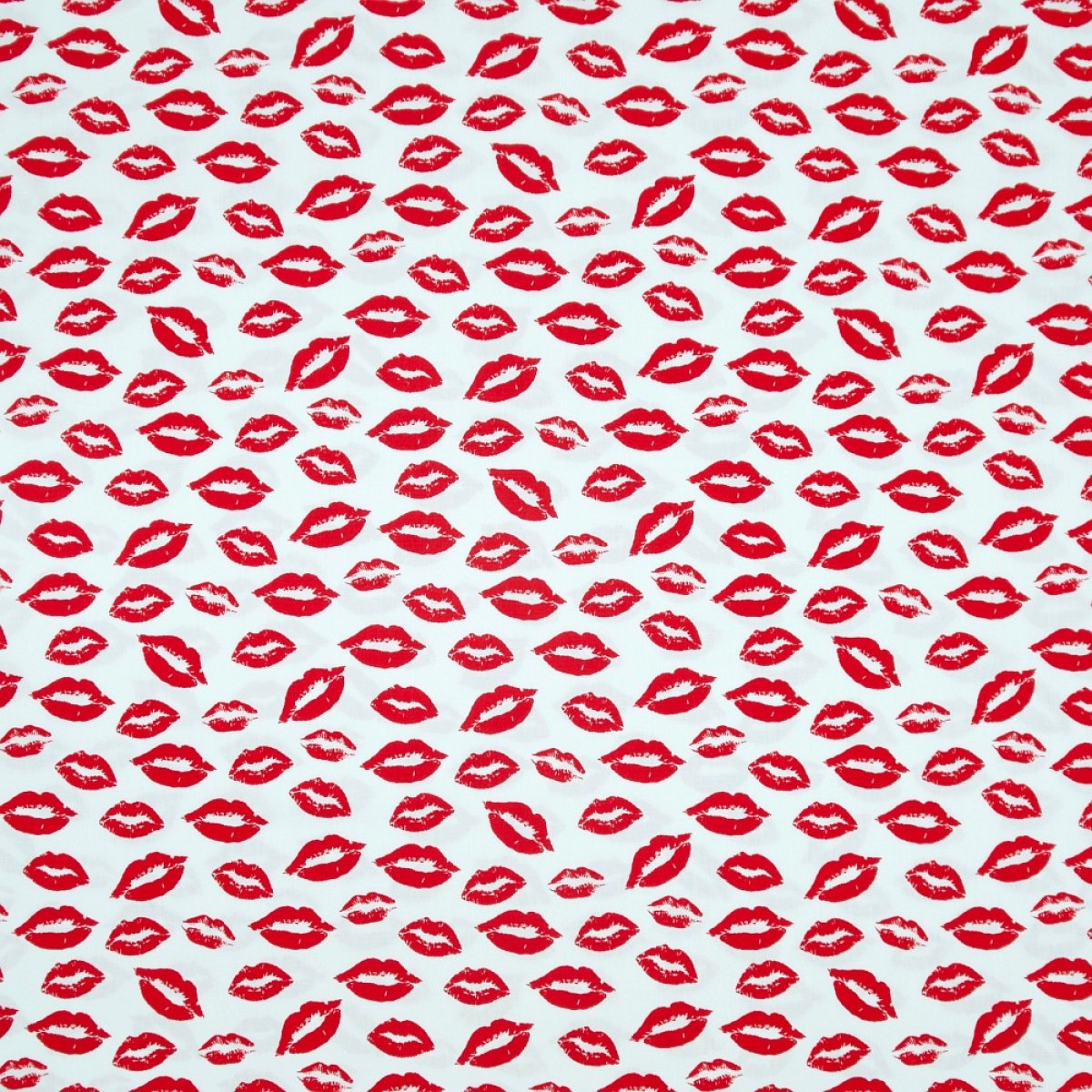 Baumwollstoff Kisses weiß - Poppy Design