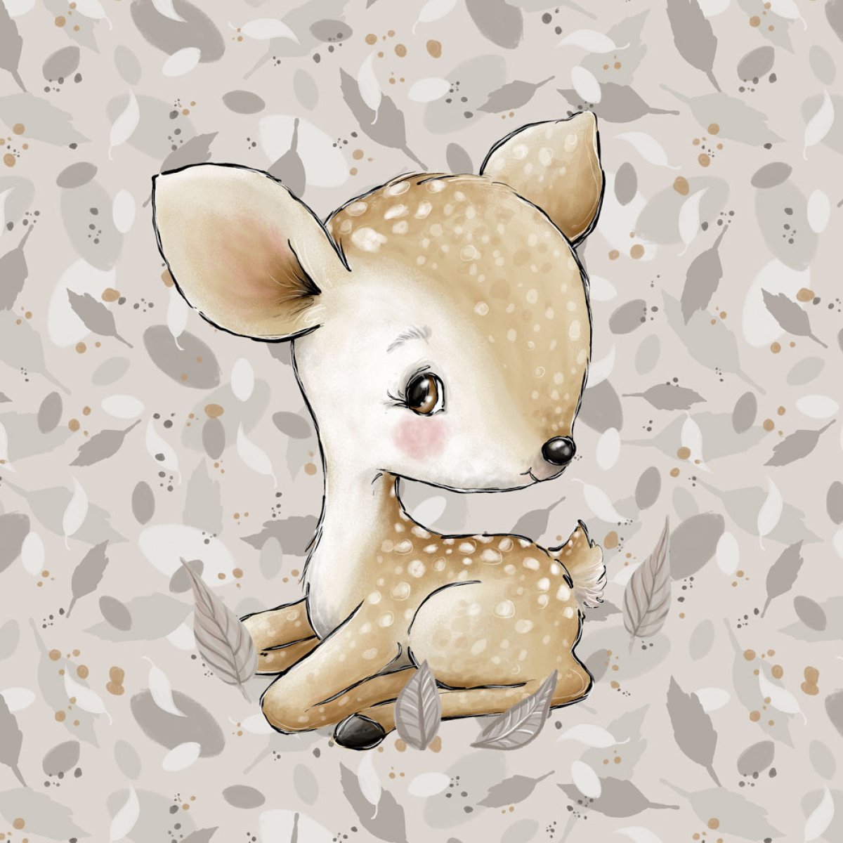 French Terry Panel - Waldtiere 3.0 - Reh