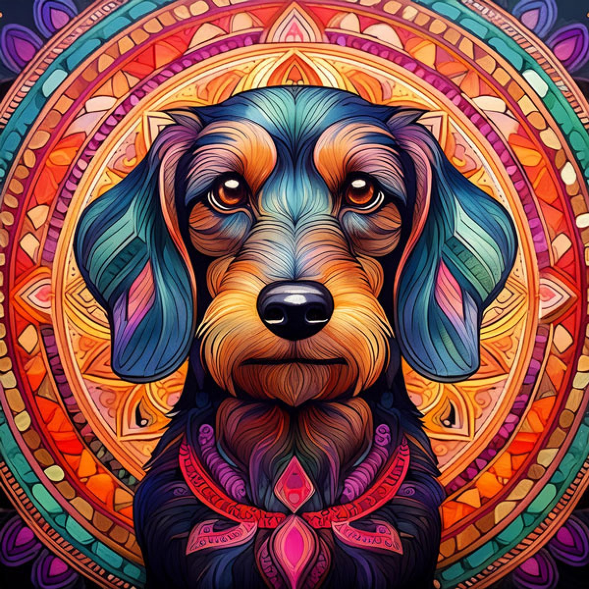 Velour Panel Mandala „Dackel“