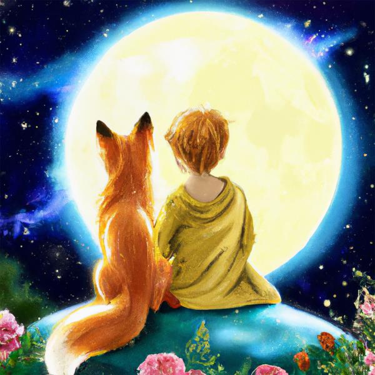 Velour Panel "Der kleine Prinz und der Fuchs“