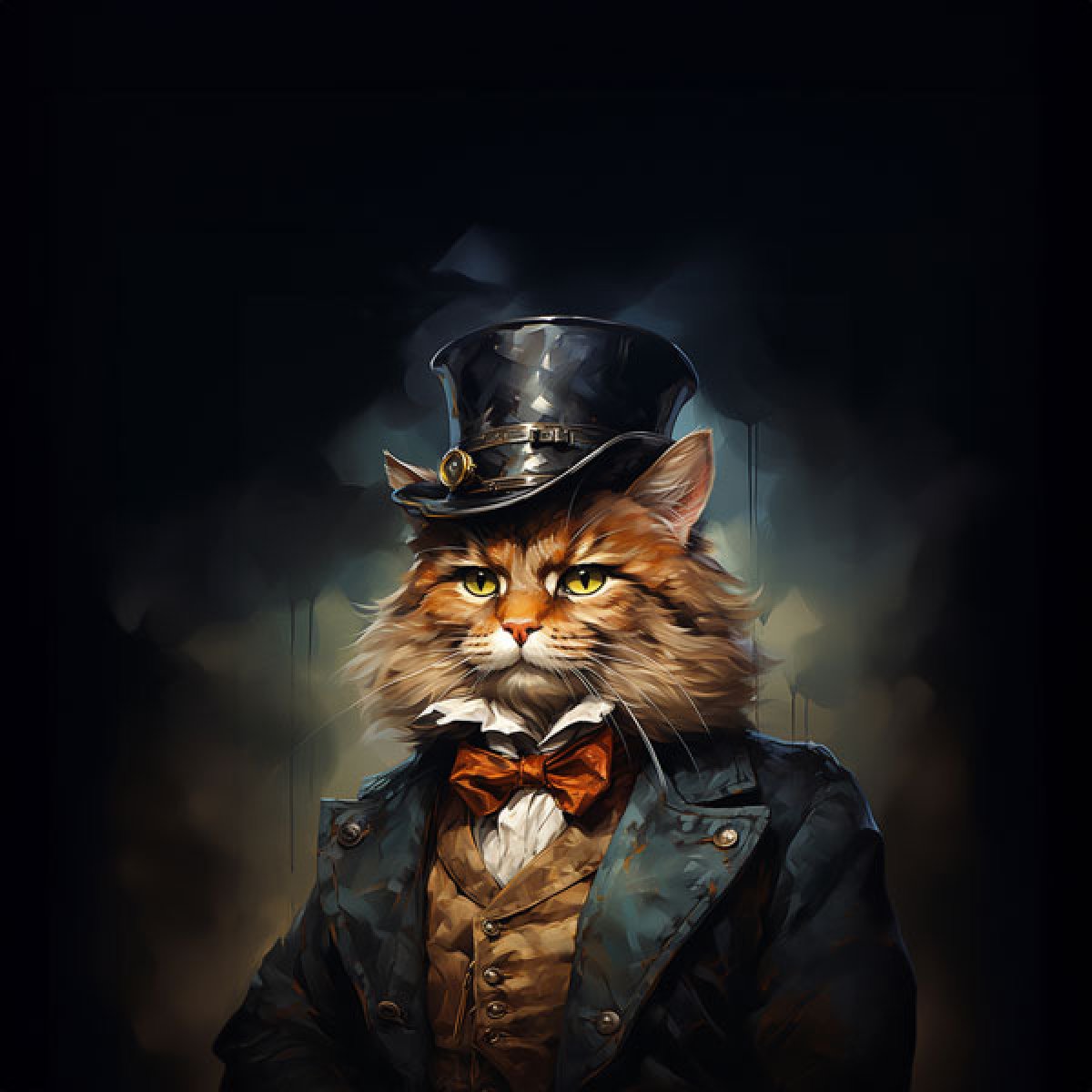 Velour Panel Katze „Gentleman 2“