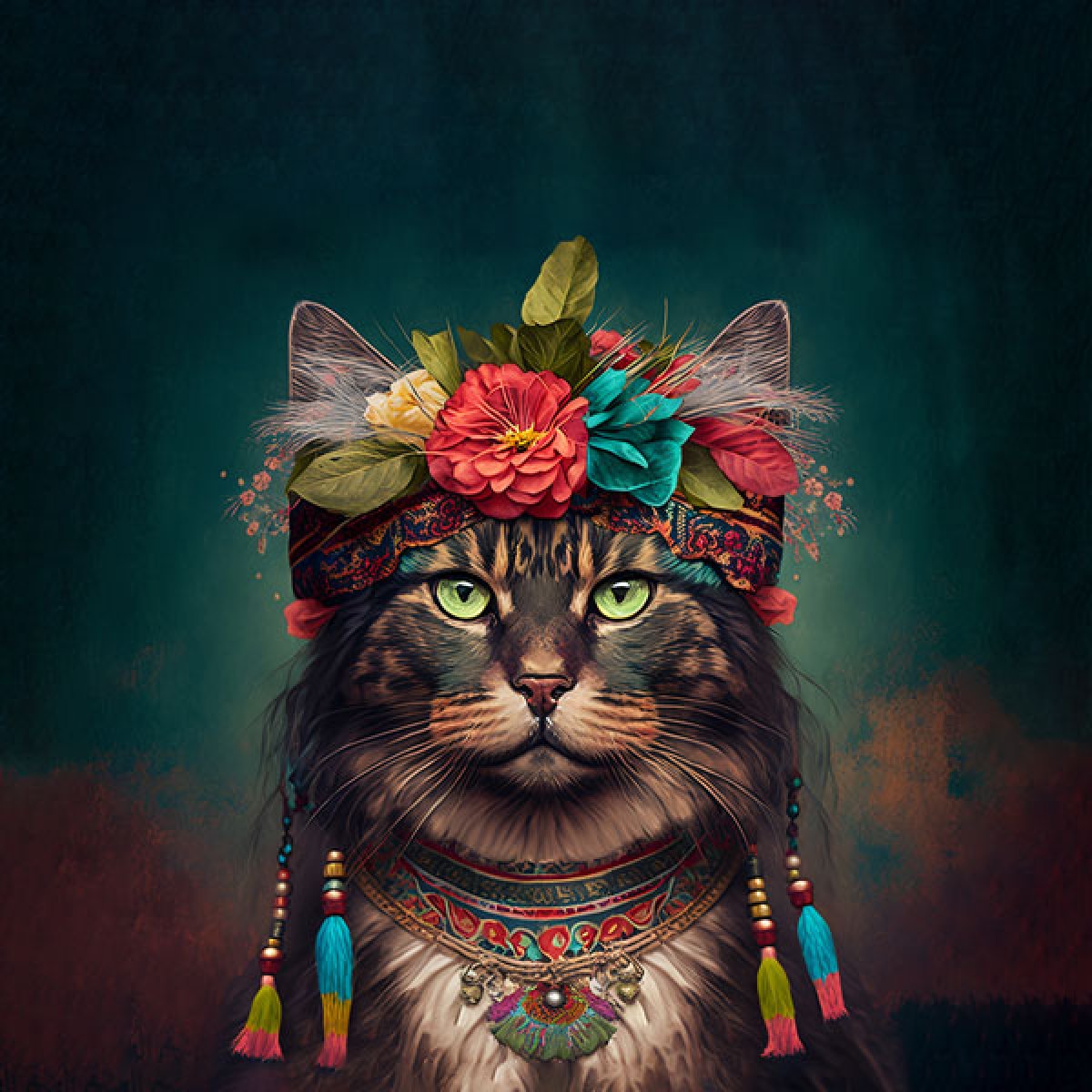 Velour Panel „Hipster Indie Katze 1“