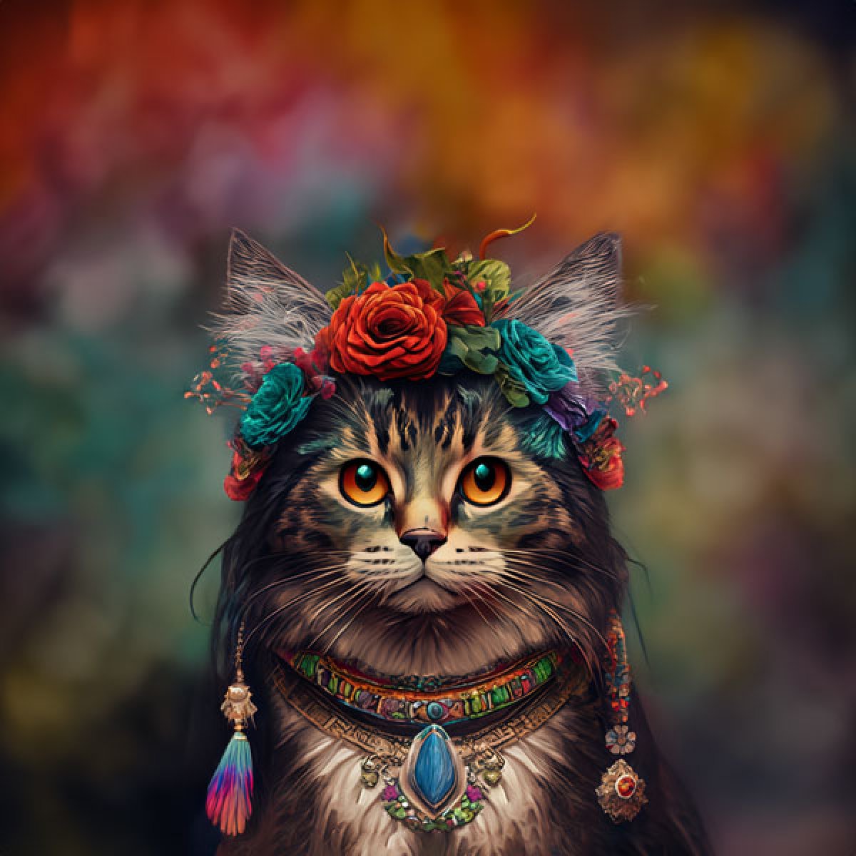 Velour Panel „Hipster Indie Katze 2“