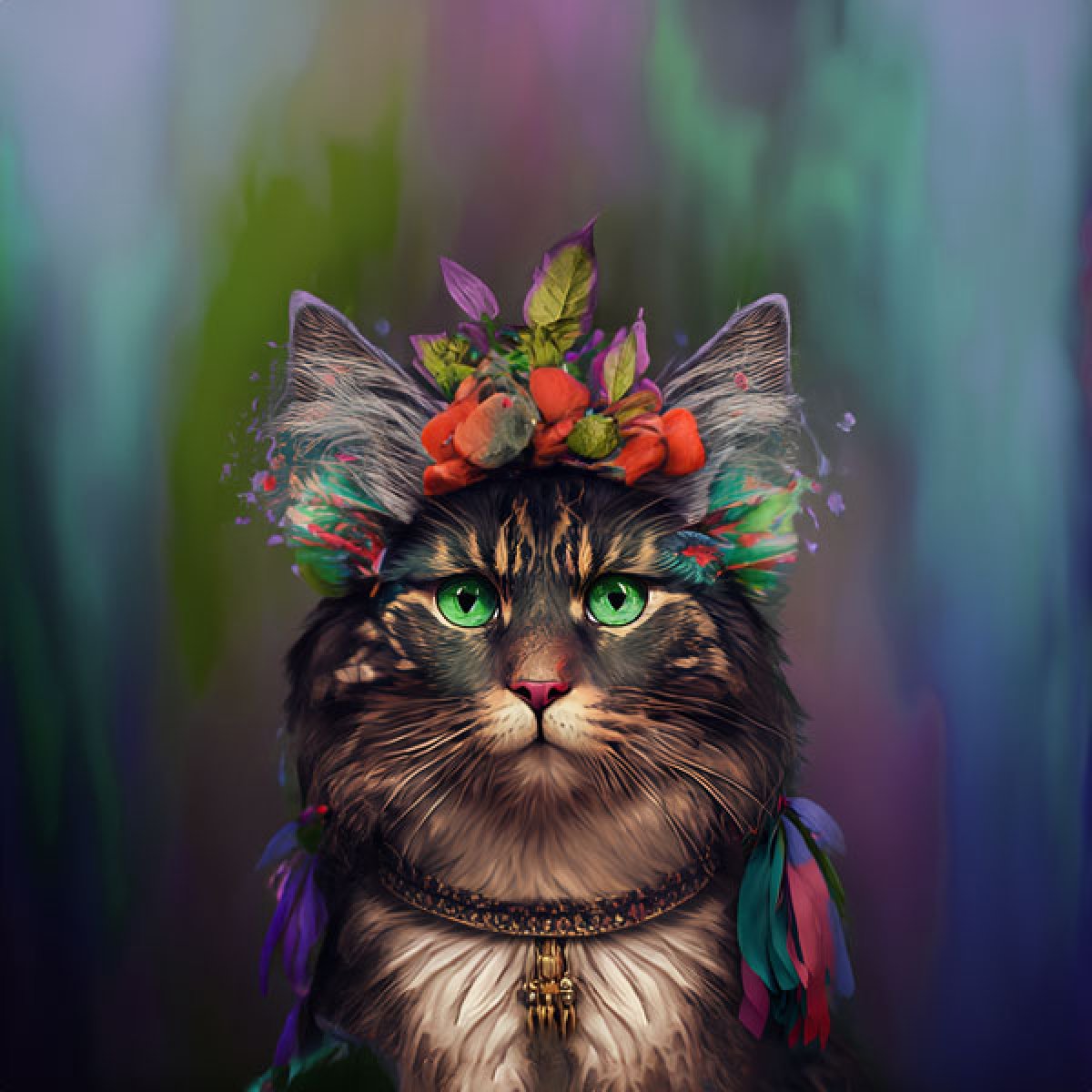 Velour Panel „Hipster Indie Katze 3“