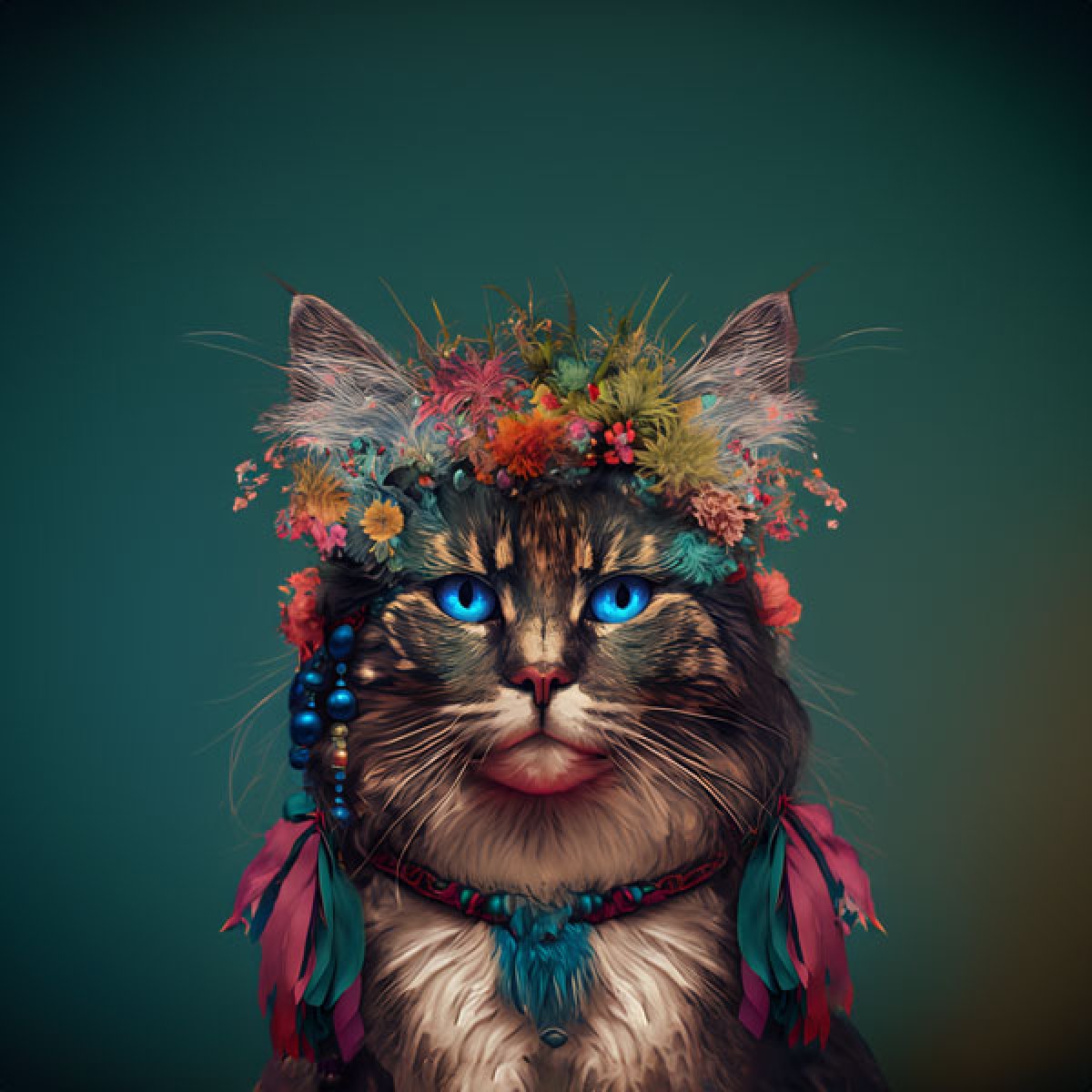 Velour Panel „Hipster Indie Katze 4“