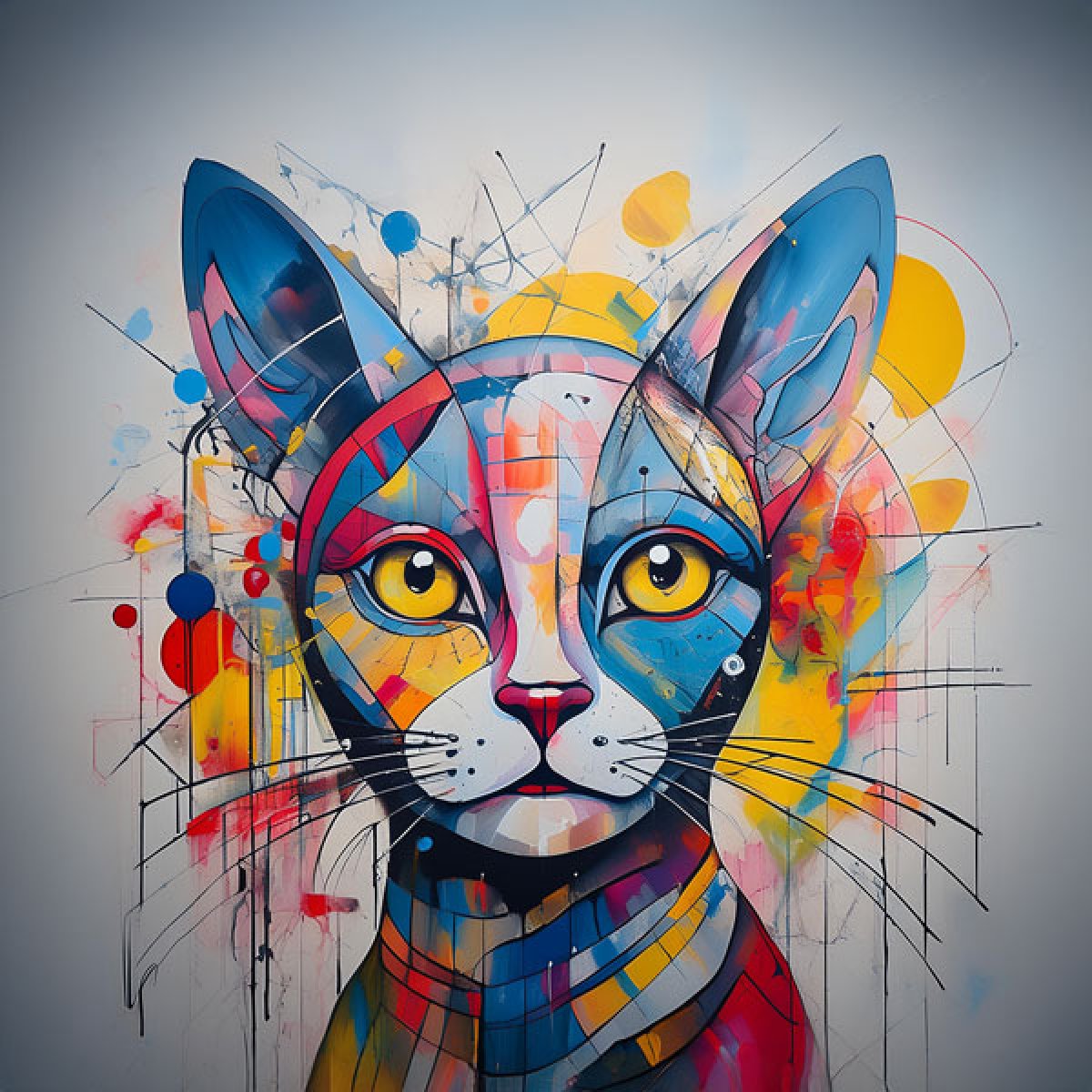 Velour Panel „Katze Modern Art 1“